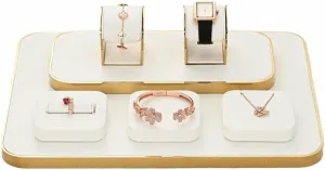 7-Piece Jewelry Display Stand Set – Light Luxury Necklace, Ring, Bracelet, and Watch Organizer, Counter Display Props, Metal Frame Design