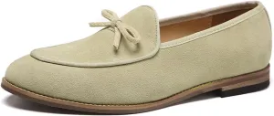 Aceptolcom Men's Comfort Casual Suede Leather Tassel Bow Slip-On Driving Penny Loafers Boat Shoes Driver Moccasins Dress Shoes