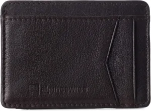 Alpine Swiss RFID Minimalist Oliver Front Pocket Wallet For Men Leather York Collection Brown