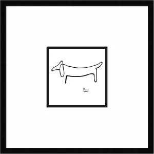 Amanti Art Framed Wall Art Print 21x21 Le Chien (The Dog) by Pablo Picasso, Animals Wall Art, Museum Masters Classics Decor, Medium Poster Painting Artwork for Living Room, Bedroom, Bathroom, Kitchen