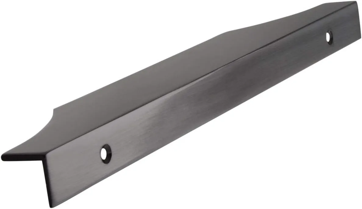 Amerock | Cabinet Edge Pull | Black Chrome | 8-9/16 inch (217 mm) Center to Center | Extent | 1 Pack | Drawer Pull | Drawer Handle | Cabinet Hardware