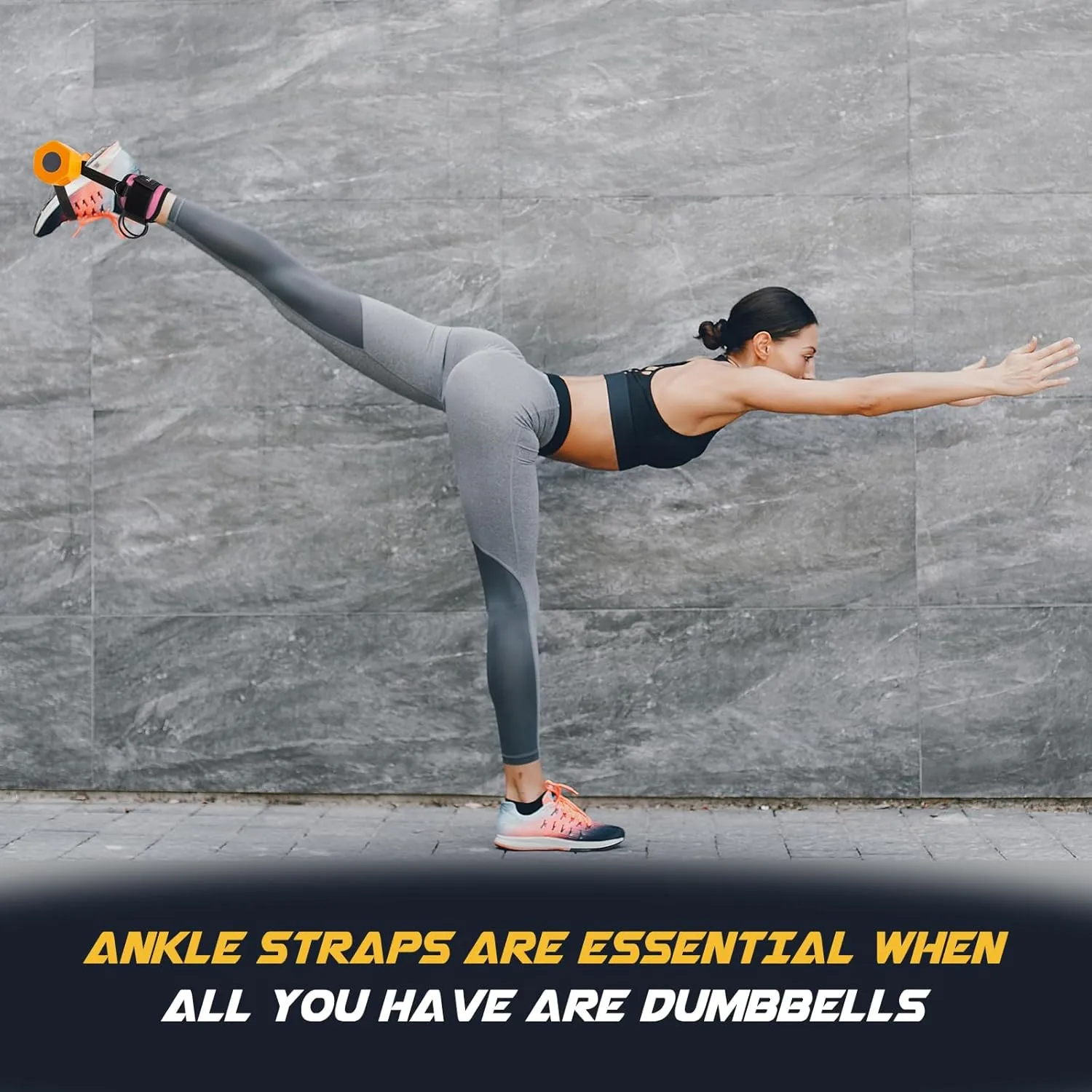 Ankle Straps for Dumbbell and Cable Machine, Dumbbell Foot Attachment with Longer Stronger Nylon Strap, Tibialis Trainer, Leg Extensions, Hamstring Curls for Women and Men