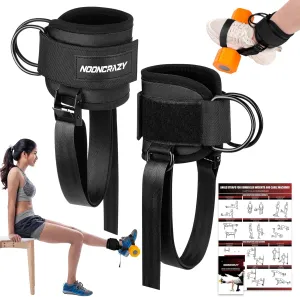 Ankle Straps for Dumbbell and Cable Machine, Dumbbell Foot Attachment with Longer Stronger Nylon Strap, Tibialis Trainer, Leg Extensions, Hamstring Curls for Women and Men