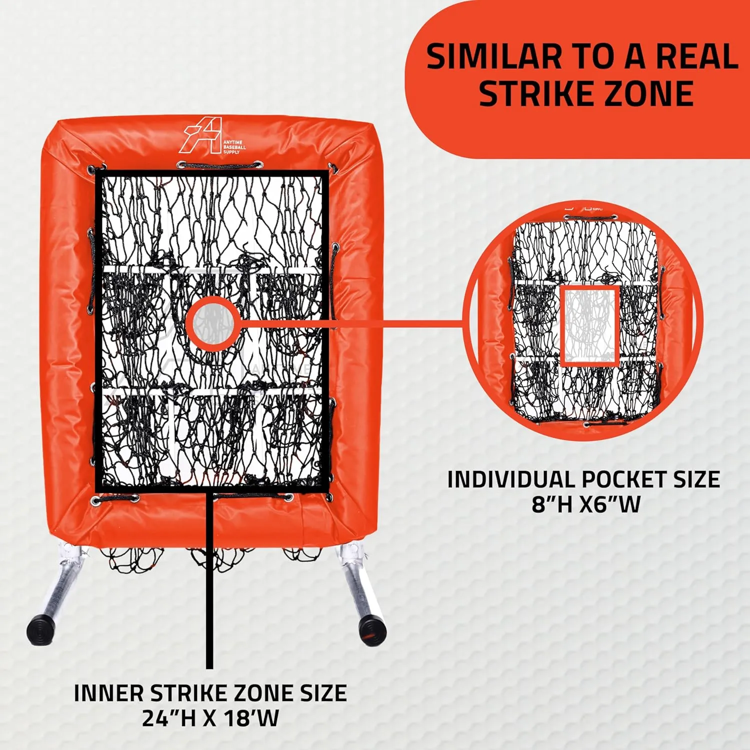 Anytime Baseball Pitching Net with Strike Zone | The No Hitter Net 9 Hole Net | Strike Zone Target for Baseball & Softball Training