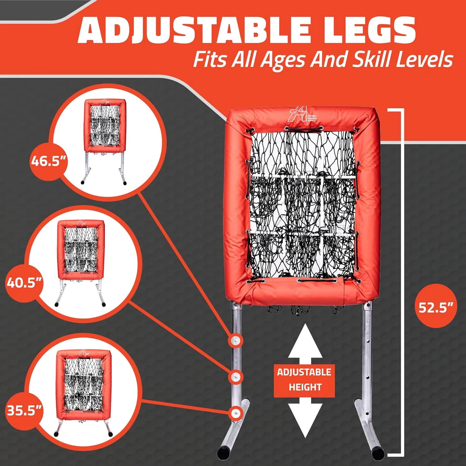 Anytime Baseball Pitching Net with Strike Zone | The No Hitter Net 9 Hole Net | Strike Zone Target for Baseball & Softball Training
