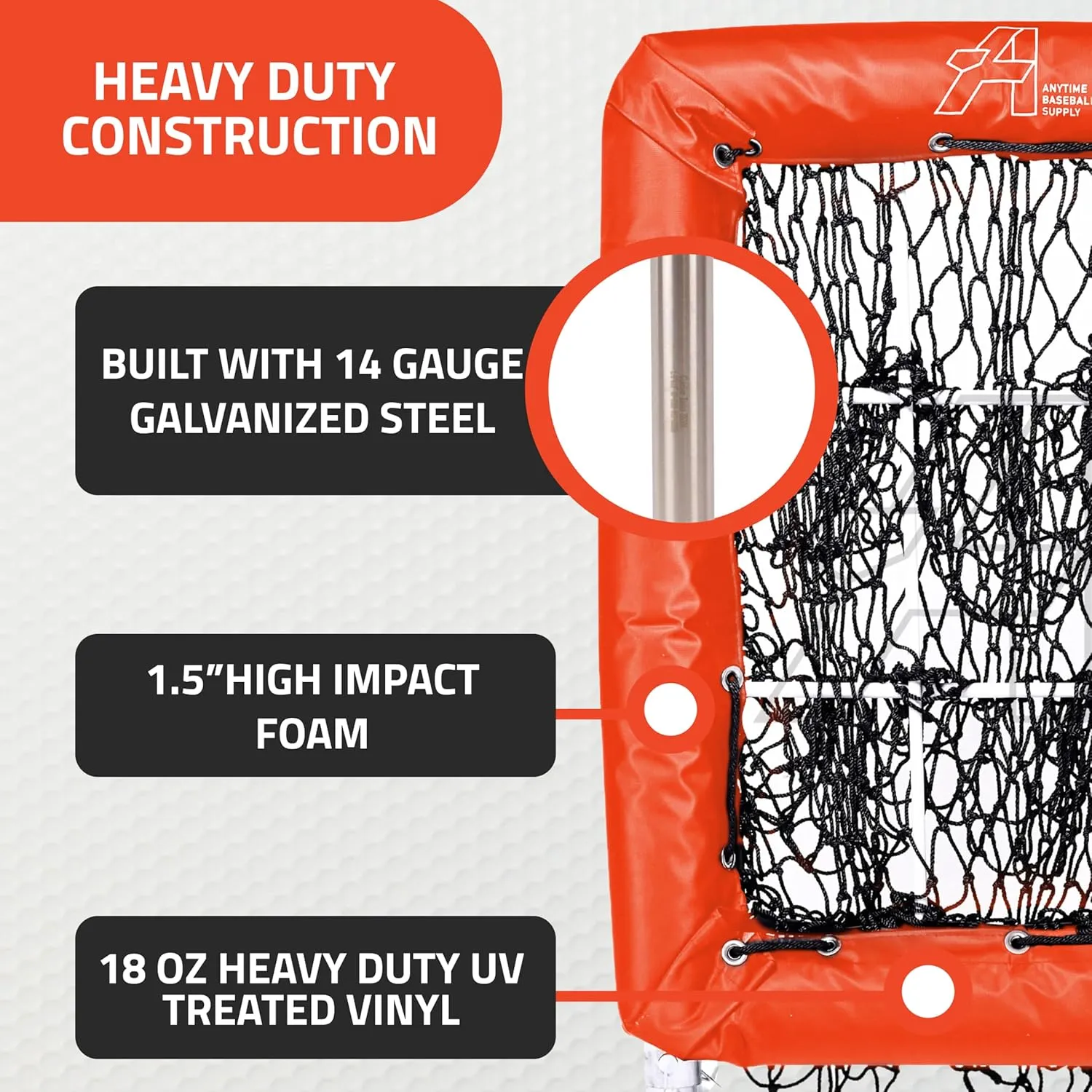 Anytime Baseball Pitching Net with Strike Zone | The No Hitter Net 9 Hole Net | Strike Zone Target for Baseball & Softball Training