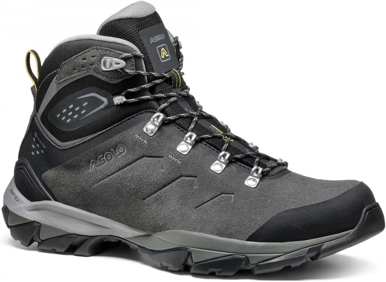 ASOLO Men's ACADIA MID LTH GTX Lace-Up Ankle-High Hiking Trekking Boots with Water-Resistant Suede Upper, Breathable Lining, Graphite/Black, 13 Wide