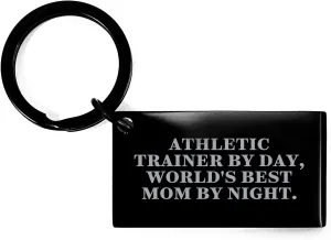 Athletic Trainer Gifts for Her - Keychain from Mom - Funny Quote, Black Stainless Steel, Resistant to Rust - Christmas Unique Gifts for Women Friends