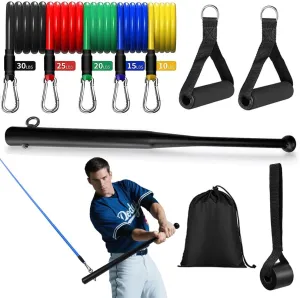 Baseball Swing Training Aid with 5 Adjustable Resistance Bands, Batting Practice Equipment for Speed and Mechanics, All Ages
