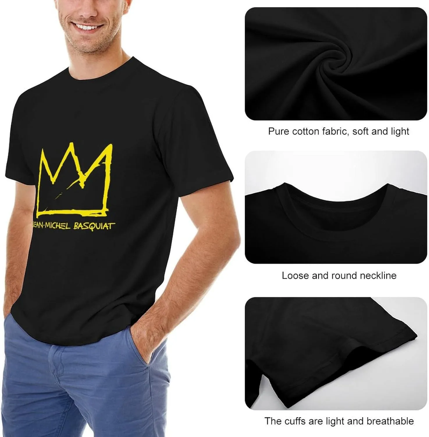 Basic Mens T-Shirts for Golf Training Holiday, Short Sleeve Jersey T-Shirt