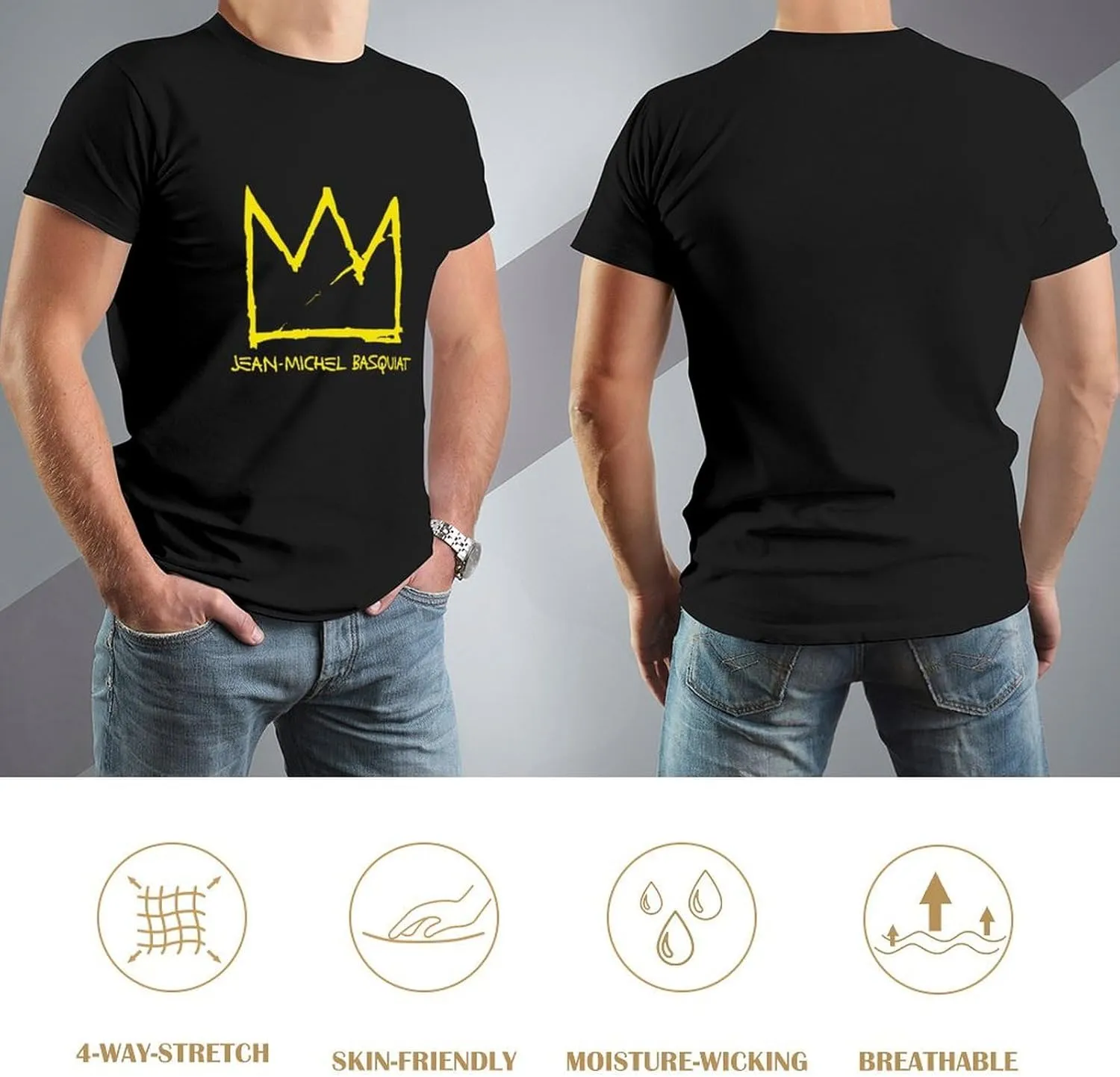 Basic Mens T-Shirts for Golf Training Holiday, Short Sleeve Jersey T-Shirt