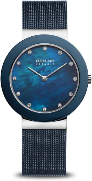 BERING Women's Quartz Movement Watch - Ceramic Collection with Stainless Steel and Sapphire Glass