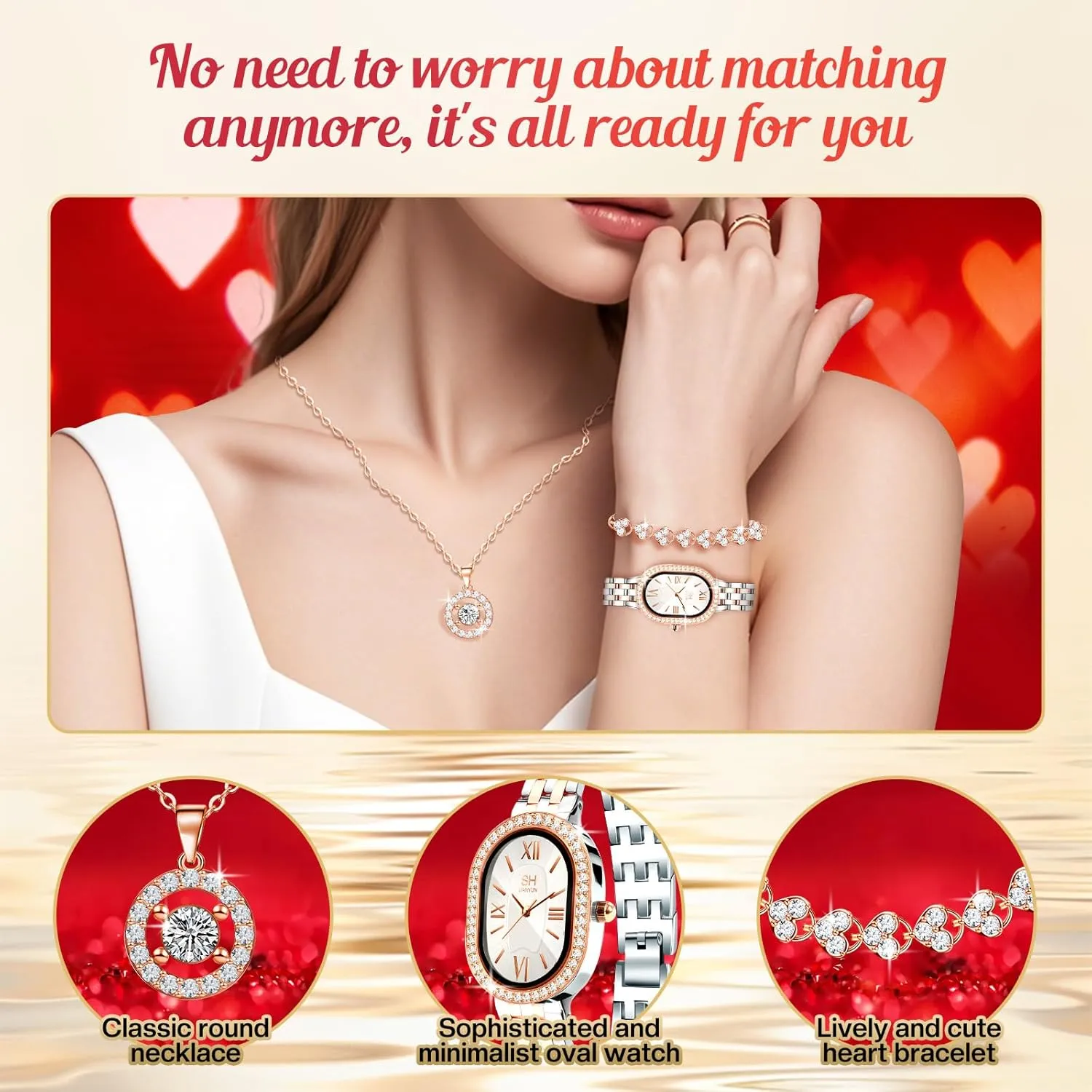 Birthday Gifts for Women - Preserved Roses with Watch Sets Romantic Women's Gifts for Women,Daughters, Sister, Girlfriend on Birthday, Anniversary, Thanksgiving, Christmas - Red