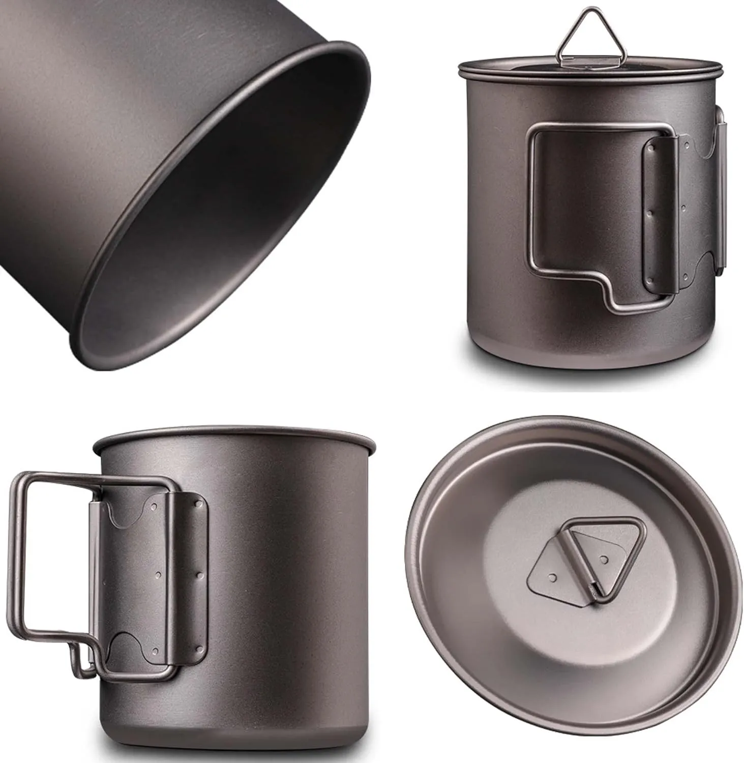 BTTSTRA Outdoor Portable Pure Titanium Water Cup Field Camping Coffee Cup 2PC(350ML)
