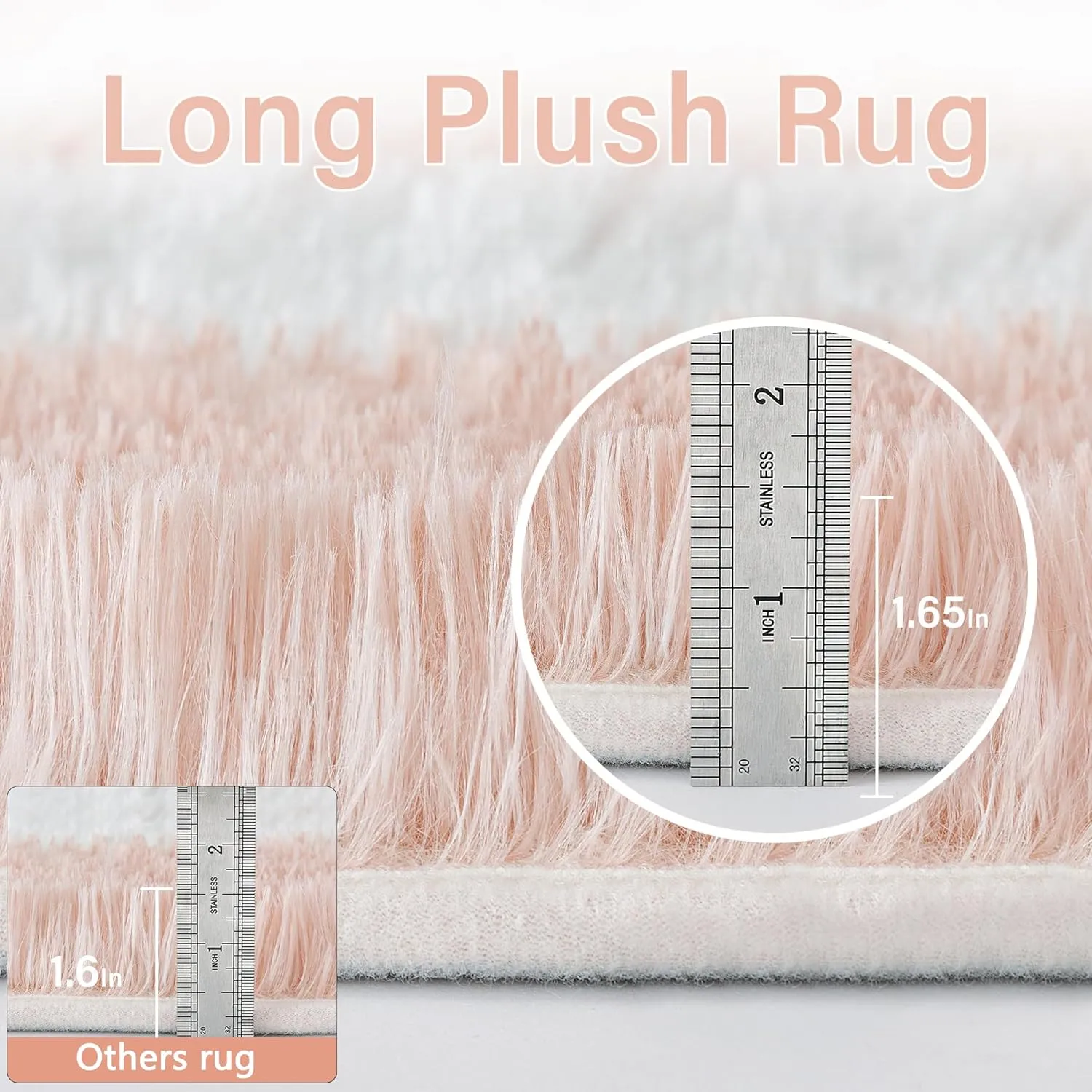 Checkered Rug 8x10 for Living Room, Pink and White Modern Shag Rug Washable Non-Slip Large Area Rug Super Soft Indoor Fuzzy Carpet Fluffy Rugs for Bedroom Home Aesthetic Decor