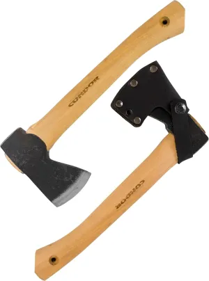 Condor Tool & Knife Scout Hatchet 1 Lb W/Leather Sheath - 1060 High-Carbon Steel Survival Hatchet with American Hickory Handle - Perfect for Camping, Survival, Firewood Splitting & Outdoor Crafting