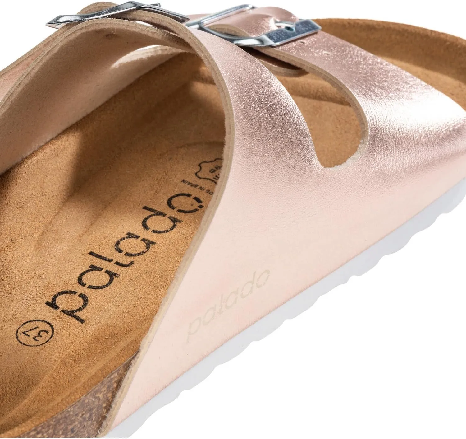 Corfu PF Women's Mules - Slippers with Natural Cork Footbed - Comfortable Sandals - Two-Strap - Made in Spain