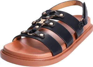DAYDAYGO Women's Fashion Sandals - Comfortable Flat Summer Sandals with Cushioned Footbed, Adjustable Straps, Non-Slip Sole, Elegant Buckle Design, Perfect for Casual, Travel, and Beachwear