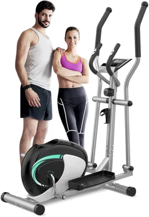 Dripex Elliptical Exercise Machine, Hyper-Quiet Elliptical Machine for Home w/Magnetic Driving System, 8-Level Resistance, 6KG Flywheel, LCD Monitor, Pulse Sensor, Bottle Holder