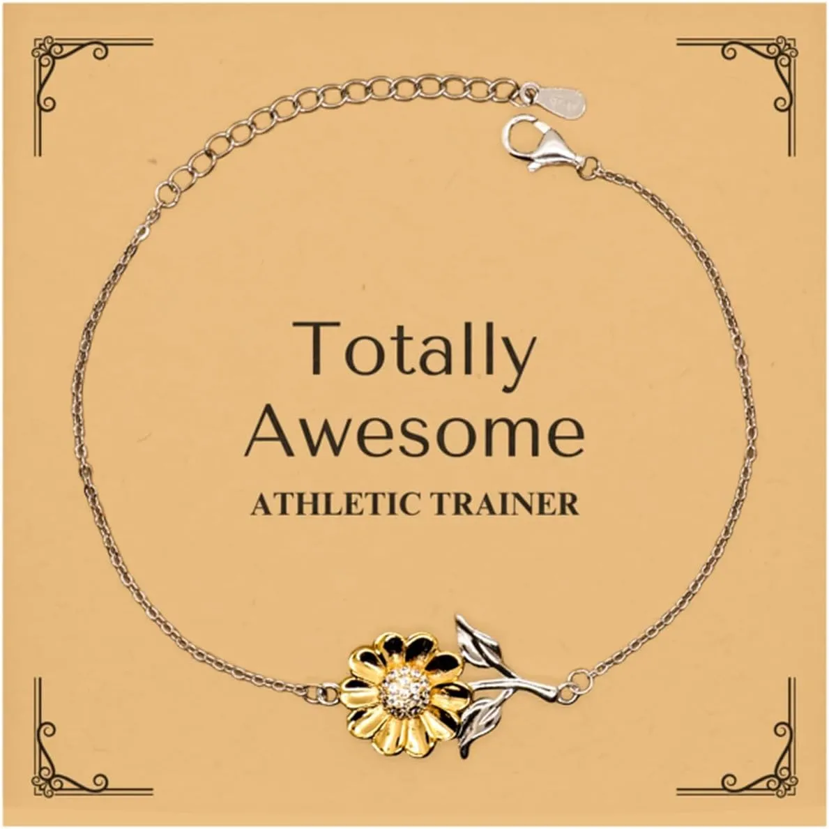 Engraved Sunflower Bracelet for Athletic Trainer Graduation Gifts Totally Awesome Inspirational Confidence Booster