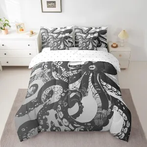 Feelyou Octopus Bed in a Bag Ocean Kraken Bedding Set for Kids Teens Octopus Tentacles Comforter Set Twin Size 7 Pieces Sea Marine Bed Set with Comforter, Sheet Set, Pillowcases, Pillow Covers