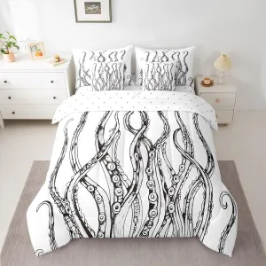 Feelyou Octopus Tentacles Bed in a Bag Ocean Kraken Bedding Set for Kids Sea Marine Comforter Set Twin Size 7 Pieces Underwater Animal Bed Set with Comforter, Sheet Set, Pillowcases, Pillow Covers