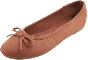 FEVERSOLE Women's Ultra Soft Colorful Memory Foam Cushioned Faux Suede Home Ballet Flats