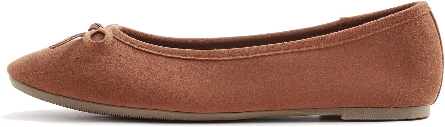 FEVERSOLE Women's Ultra Soft Colorful Memory Foam Cushioned Faux Suede Home Ballet Flats