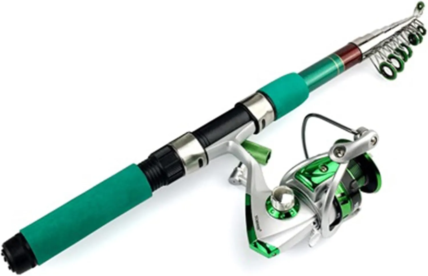 Fishing Rod Fishing Rod Combo Telescopic Fishing Rod and Spinning Fishing Reel Fishing Set Carp Fishing Rod Reel Kit Fishing Pole Kit(Rod with Black Reel,1.8 m)