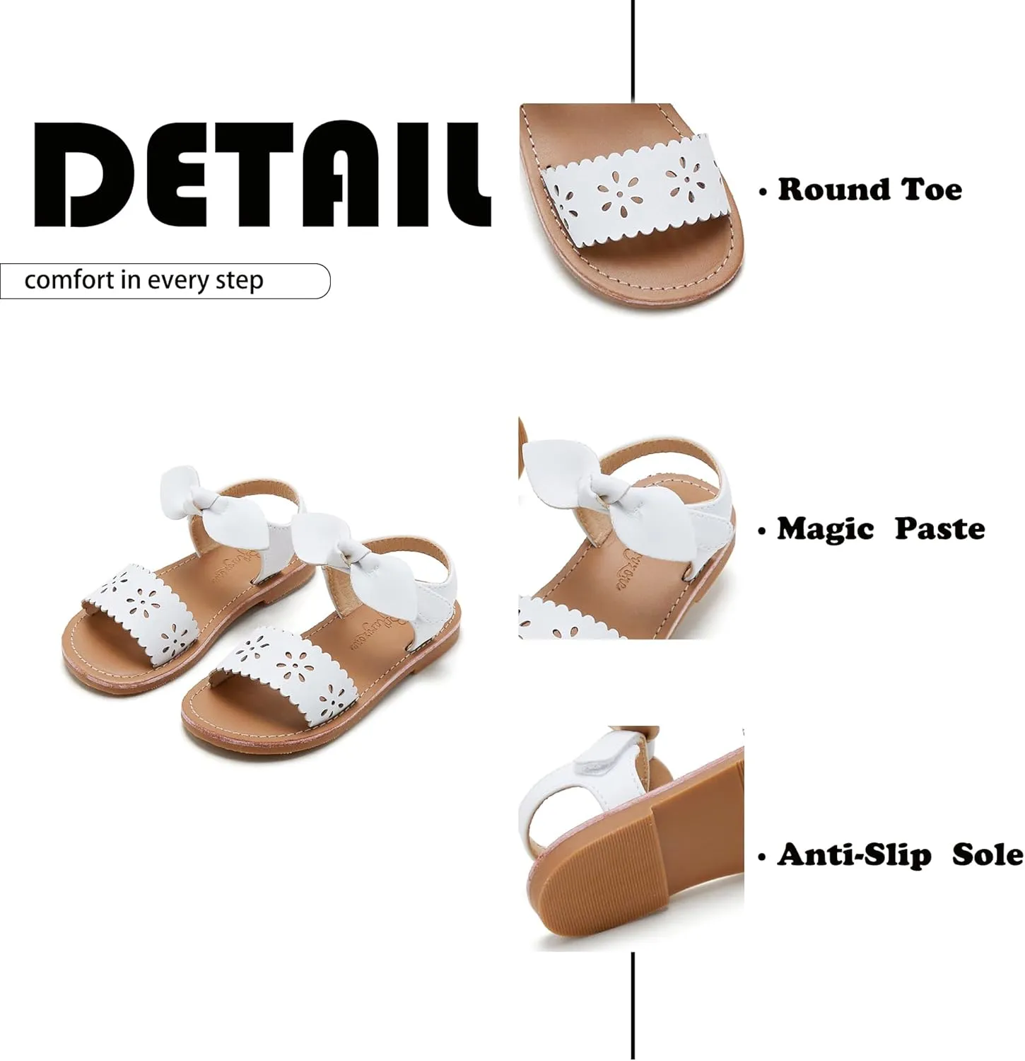 Flaryzone Toddler Little Girls Glitter Flower Open-Toe Flat Dress Sandals Summer Shoes