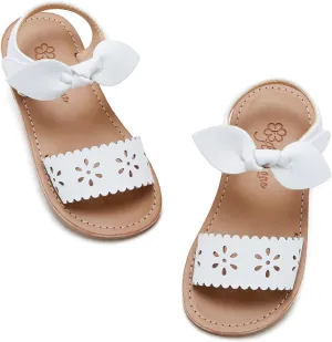 Flaryzone Toddler Little Girls Glitter Flower Open-Toe Flat Dress Sandals Summer Shoes