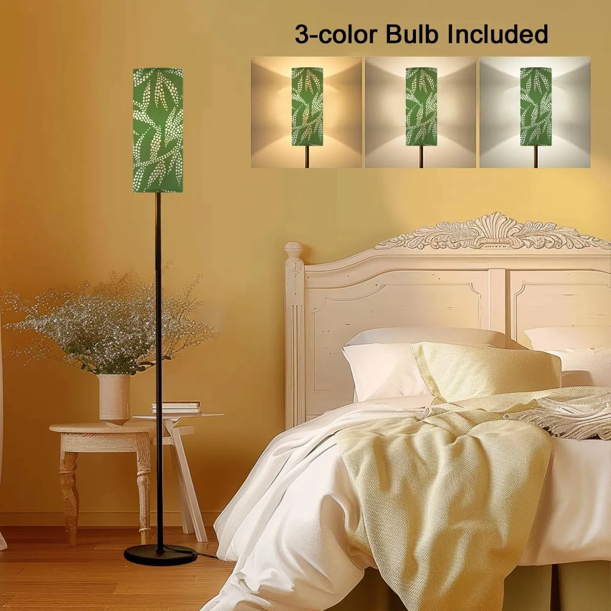 Floor Lamp for Living Room Abstract nature Botanical seamless pattern flat modern manner Hand Light Stand Lamp with Remote Control Dimmable LED Tall Lamps for Bedrooms Reading Western Home Decor