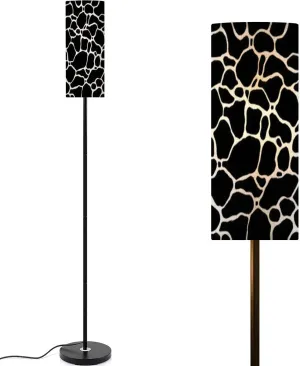 Floor Lamp for Living Room Black white surface seamless pattern Modern flat cartoon beach pool Light Stand Lamp with Remote Control Dimmable LED Tall Lamps for Bedrooms Reading Western Home Decor