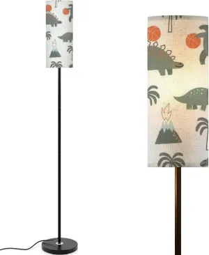 Floor Lamp for Living Room Cute Dinosaurs playing basketball flat style Cartoon dino basketball Light Stand Lamp with Remote Control Dimmable LED Tall Lamps for Bedrooms Reading Western Home Decor