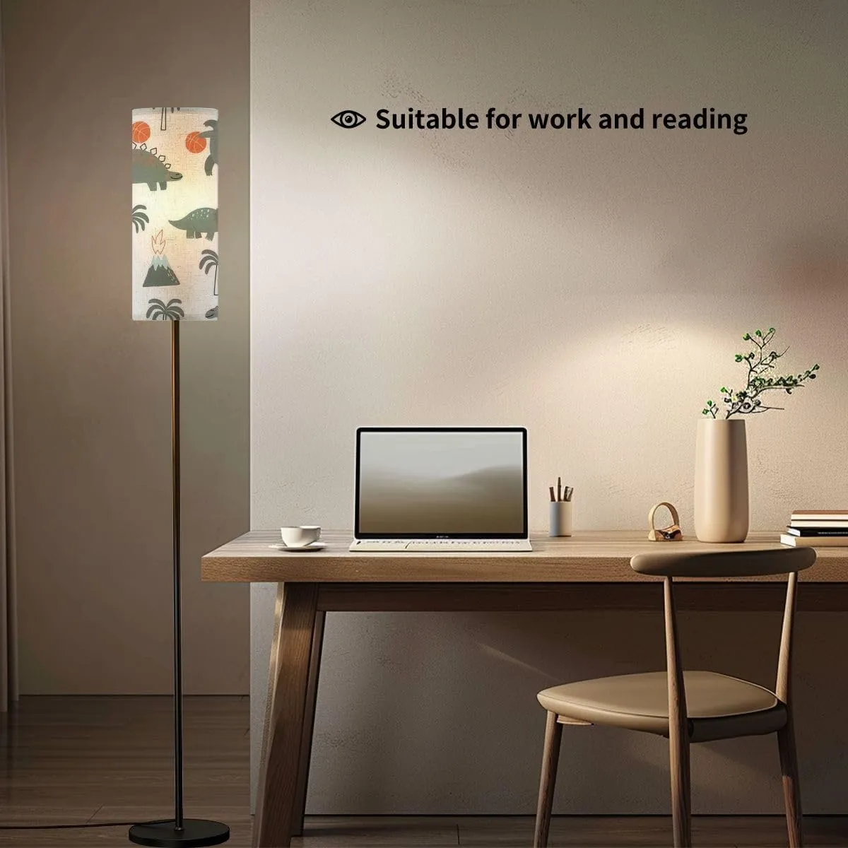 Floor Lamp for Living Room Cute Dinosaurs playing basketball flat style Cartoon dino basketball Light Stand Lamp with Remote Control Dimmable LED Tall Lamps for Bedrooms Reading Western Home Decor