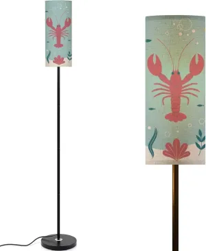 Floor Lamp for Living Room Flat Art Featuring Pink Lobster Light Stand Lamp with Remote Control Dimmable LED Tall Lamps for Bedrooms Reading Western Home Decor
