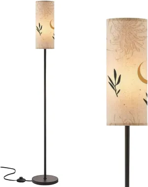 Floor Lamp for Living Room Hand drawn abstract flat graphic seamless pattern chrysanthemum Modern Standing Lamp Remote Control Dimmable Pole Lamp Corner Tall Lamp for Office Bedroom Reading