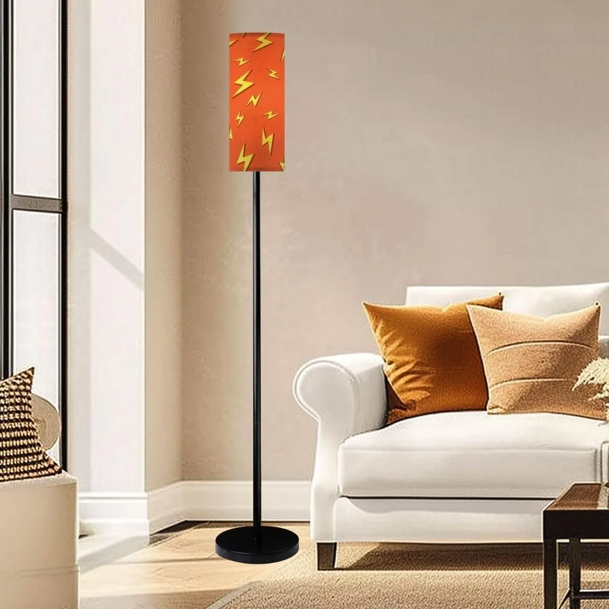Floor Lamp for Living Room Seamless Bolt Icons Flat Design Illustrations illustrate Light Stand Lamp with Remote Control Dimmable LED Tall Lamps for Bedrooms Reading Western Home Decor