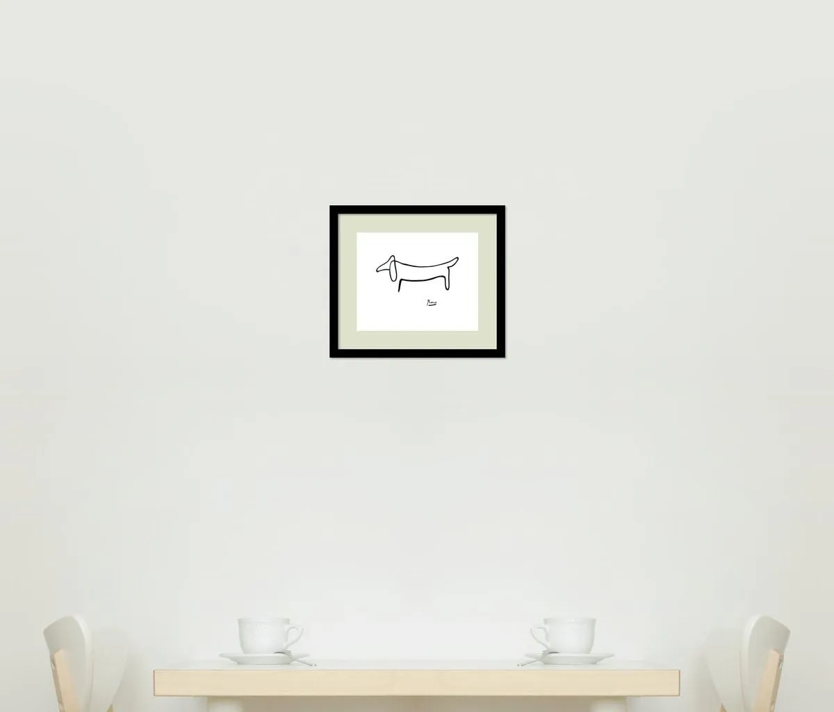 Framed Art Print, 'Le Chien (The Dog)' by Pablo Picasso: Outer Size 15 x 13"