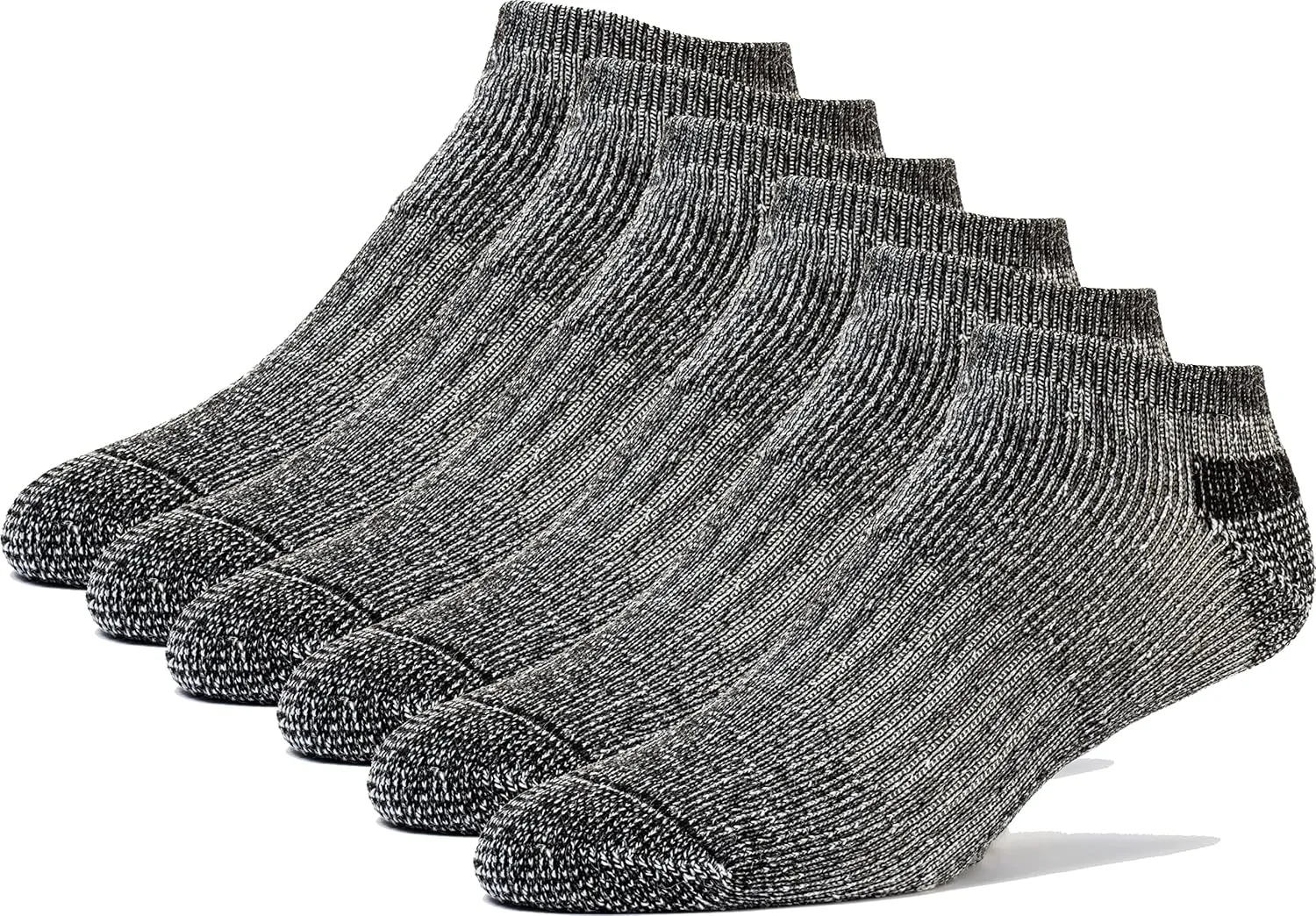 FUN TOES Low Cut Ankle Merino Wool Mens Hiking Running Socks Compression Arch Support Cushioned 6 Pairs