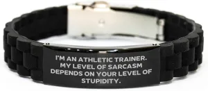 Gifts from Friends for Athletic Trainer Glide lock Clasp Bracelet, Funny Quote, Perfect Christmas Unique Gift, Adjustable and Water Resistant