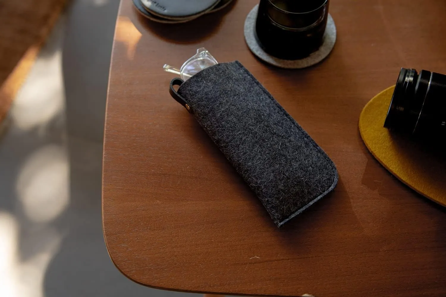 Graf Lantz Protective Eyeglass Case, 100% Luxury Merino Wool Felt Scratch-Free Sleeve Polishes Glasses