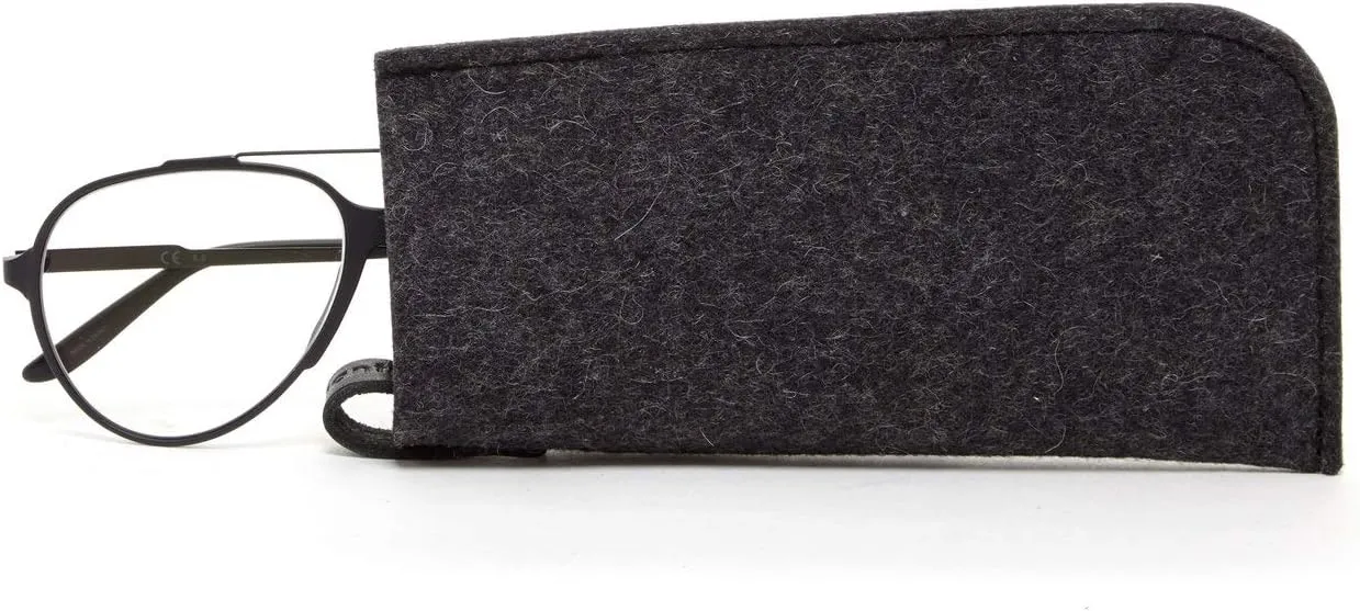 Graf Lantz Protective Eyeglass Case, 100% Luxury Merino Wool Felt Scratch-Free Sleeve Polishes Glasses