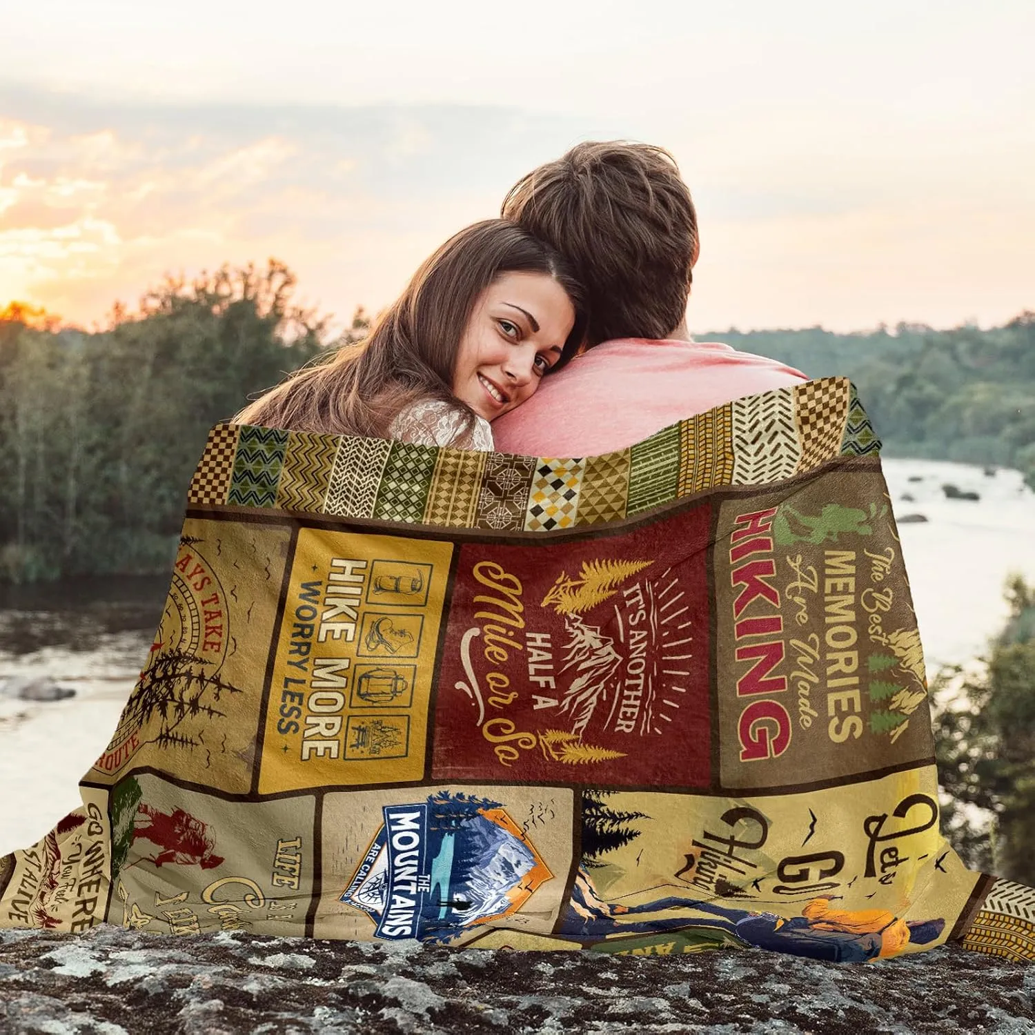 Hiking Gifts for Men, Hiking Gifts for Women, Gifts for Hiker Outdoor Blanket 60"x50", Hiking Gifts, Hiking Lovers Gifts, Hiking Gifts for Couples, Hiker Mountain Gifts, Gifts for Hiker Christmas