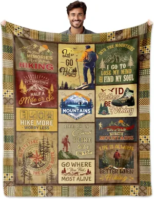 Hiking Gifts for Men, Hiking Gifts for Women, Gifts for Hiker Outdoor Blanket 60"x50", Hiking Gifts, Hiking Lovers Gifts, Hiking Gifts for Couples, Hiker Mountain Gifts, Gifts for Hiker Christmas