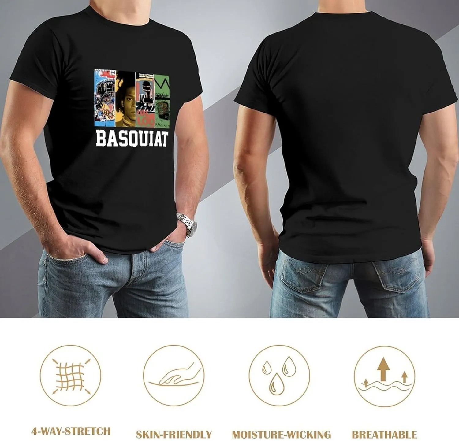 Hipster Men Boys Top for Workout Riding Beach, Short Sleeve Jersey T-Shirt