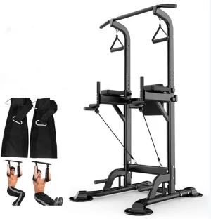 Household Horizontal Bar Household Indoor Pull-up Device Multi-function Parallel Bar Frame Sports Equipment Fitness Equipment Home Trainer (Color : Black with trainer)