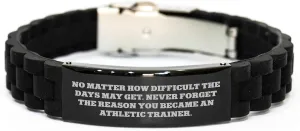 Inspiring Athletic Trainer Gift - Glide lock Clasp Bracelet to Never Forget the Reason, Birthday Unique Gifts from Men, Women, Friends, Coworkers, Family