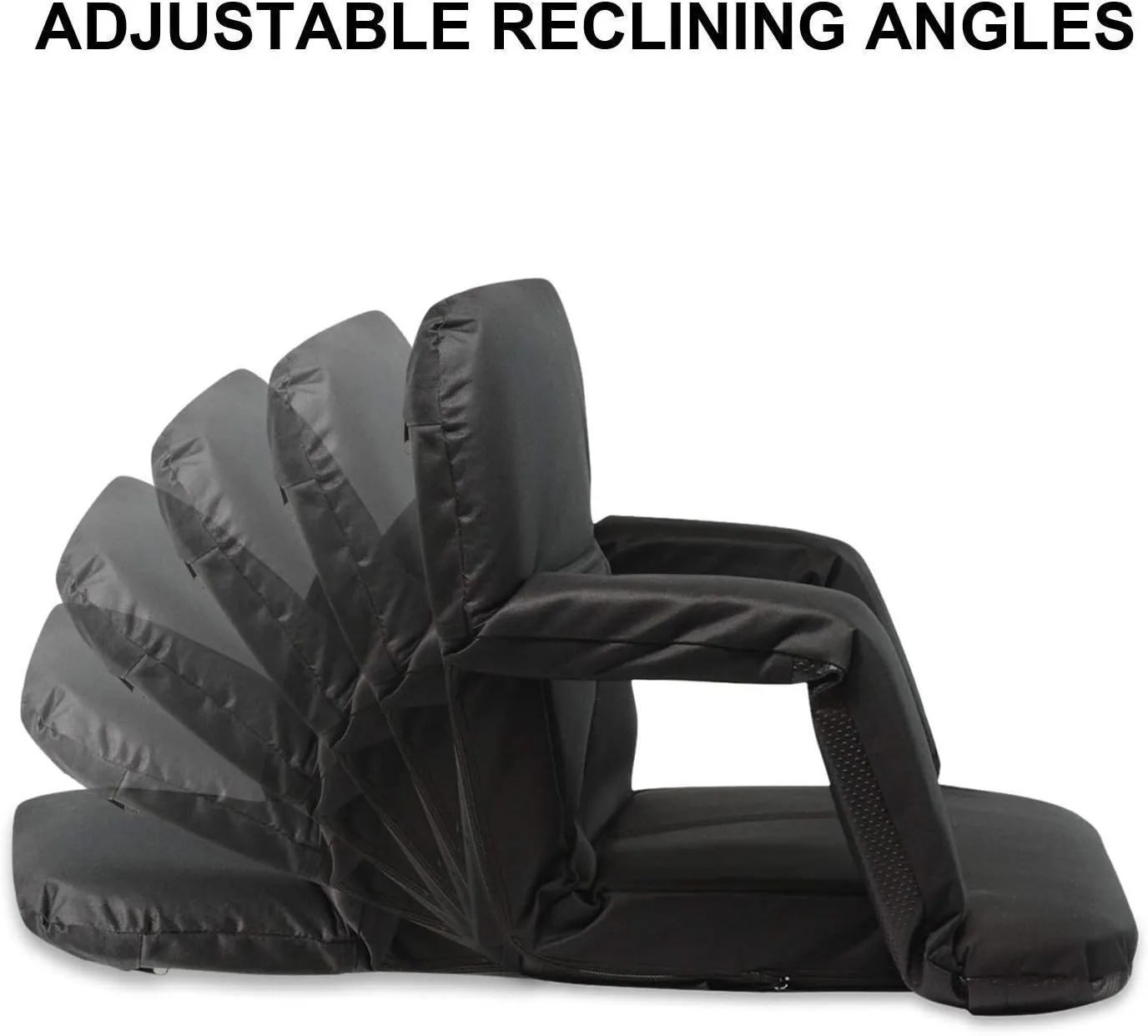 KHOMO GEAR Stadium Bleacher and Bench Seat Chair with Padded Reclining Cushion and Armrest and Carry Straps