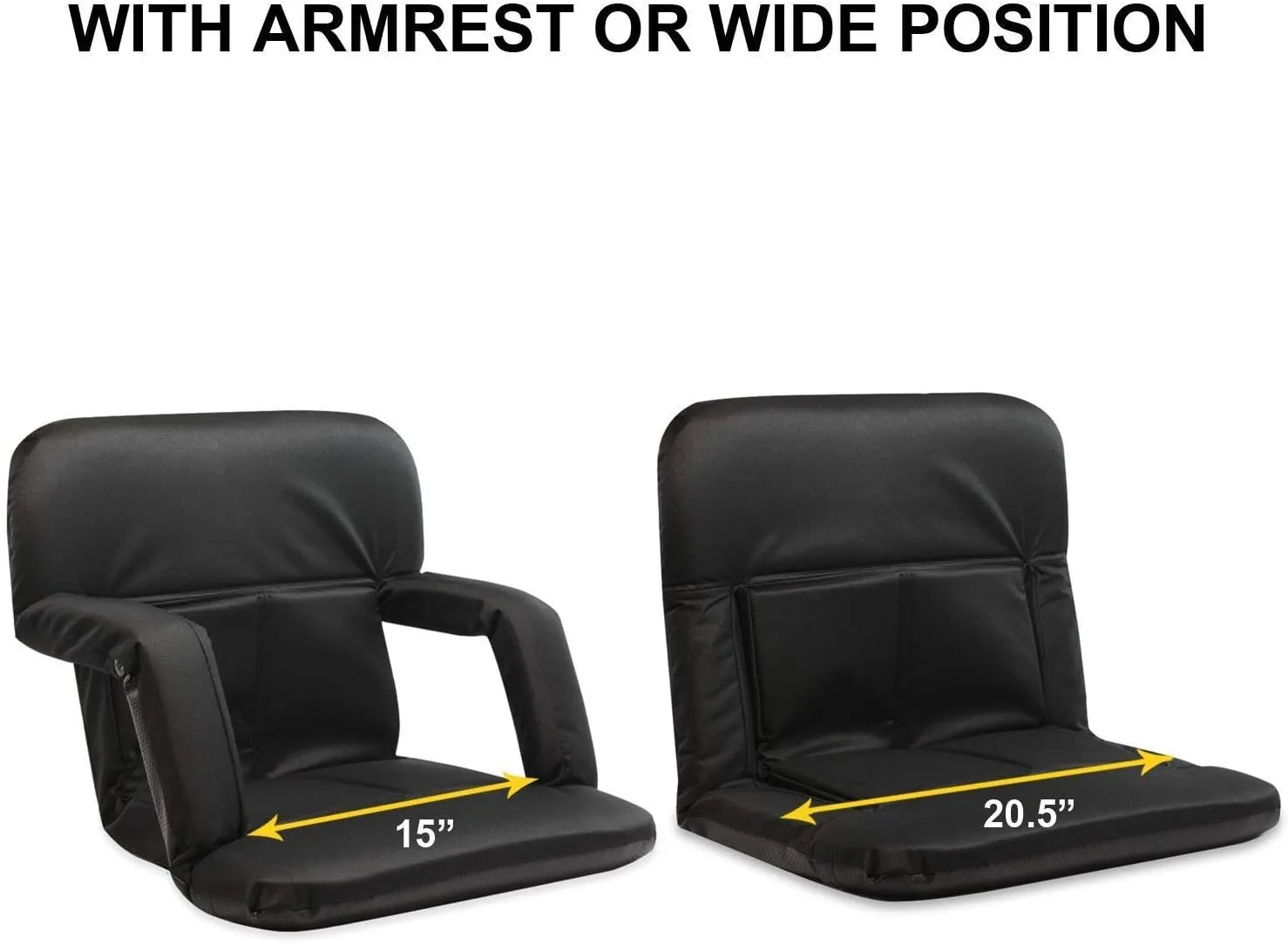 KHOMO GEAR Stadium Bleacher and Bench Seat Chair with Padded Reclining Cushion and Armrest and Carry Straps